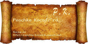 Peschke Kocsárd névjegykártya